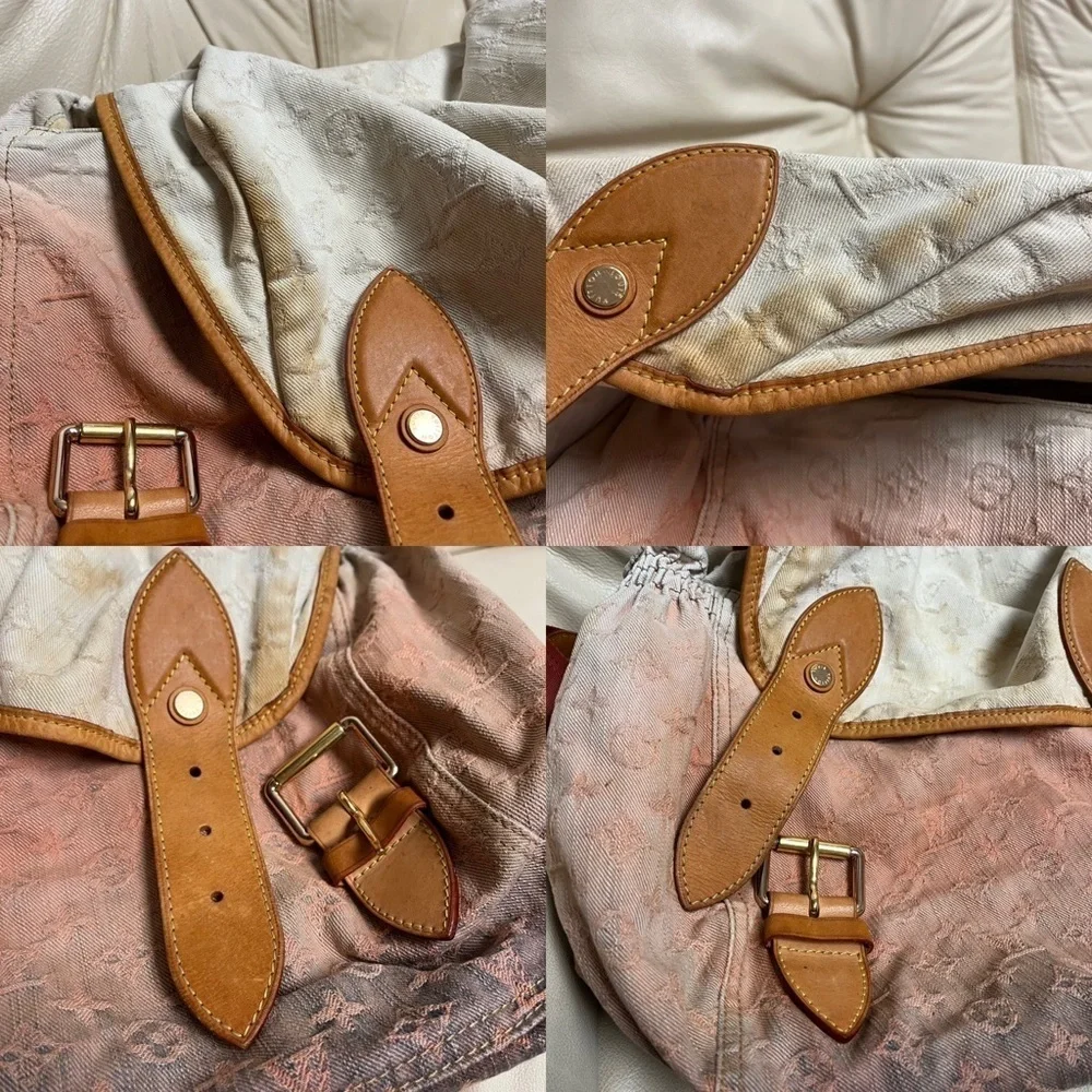 VTG LOUIS VUITTON Denim Orange Ombre Sunrise Large Messenger Bag